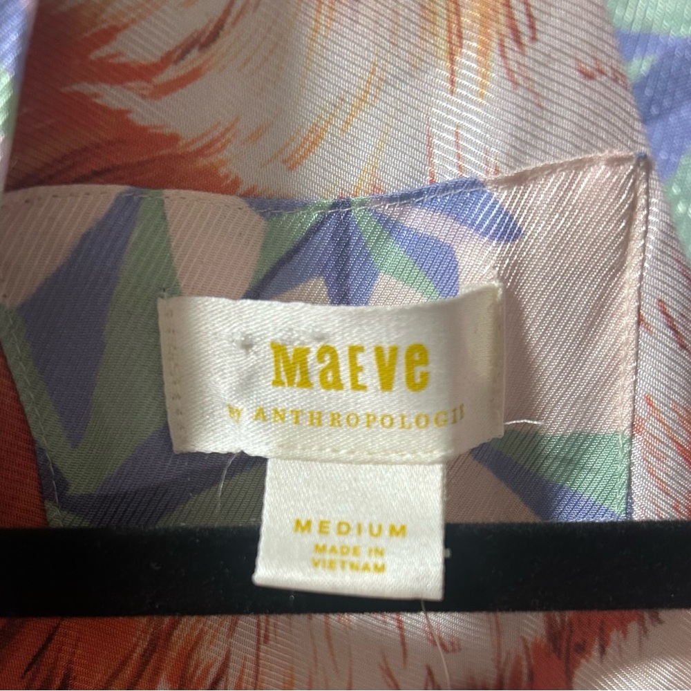 MAEVE Anthropologie Floral Mini Dress - Cream and Orange - Picture 5 of 7
